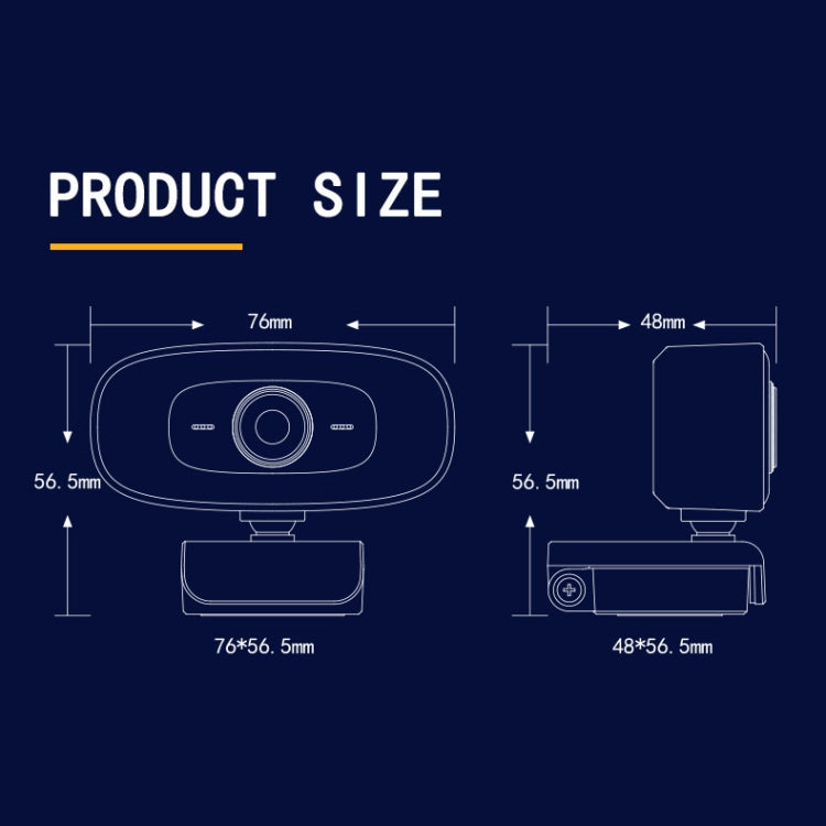 C10 2K高清無畸變鏡頭360度旋轉三檔補光USB免驅電腦攝像頭 內置清晰麥克風