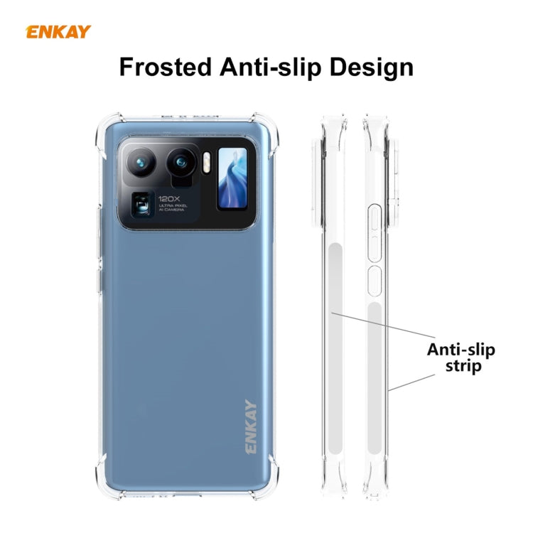 適用於小米 Mi 11 Ultra Hat-Prince ENKAY 透明防摔系列 2合1 四角加厚帶防滑條透明TPU手機防摔保護殼+3D全屏曲面熱彎PET高清屏幕保護膜