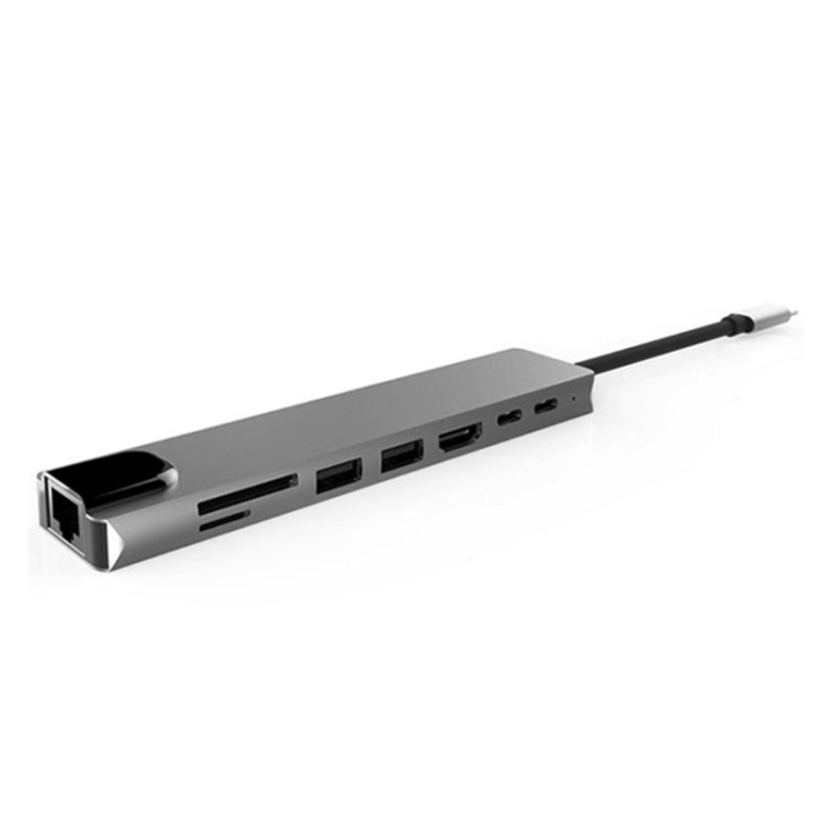 Type-c轉HDMI RJ45 PD八合一拓展塢usb type-c集線器分線器