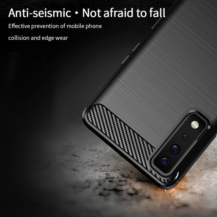 適用於 LG Stylo7 5G 莫凡 紳度系列 拉絲碳纖維紋TPU保護殼