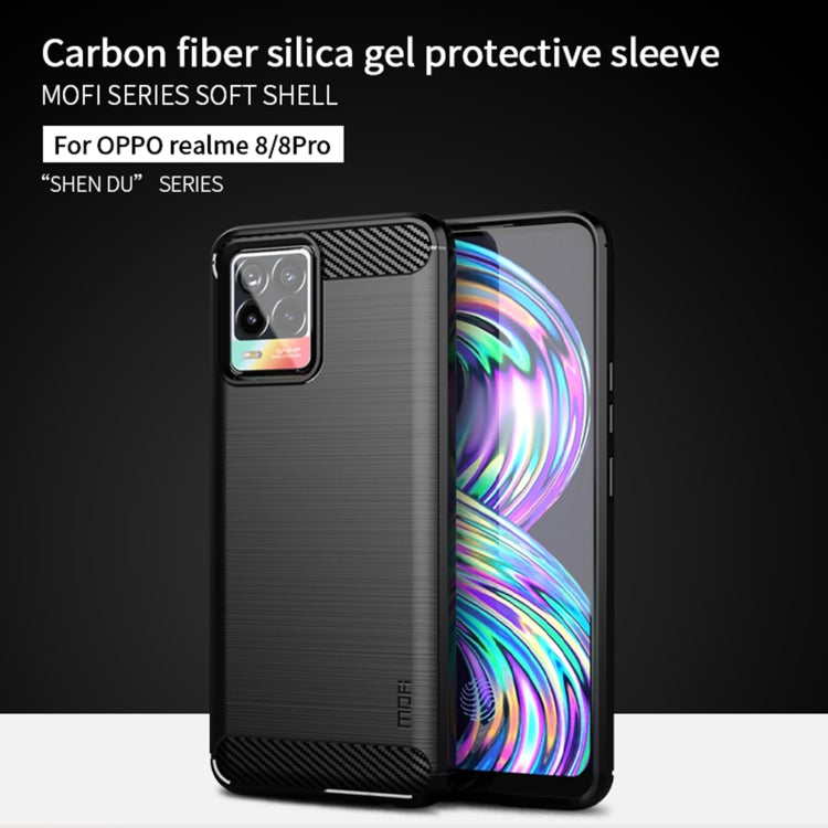 適用於 OPPO Realme 8 / 8 Pro 莫凡 紳度系列 拉絲碳纖維紋TPU保護殼