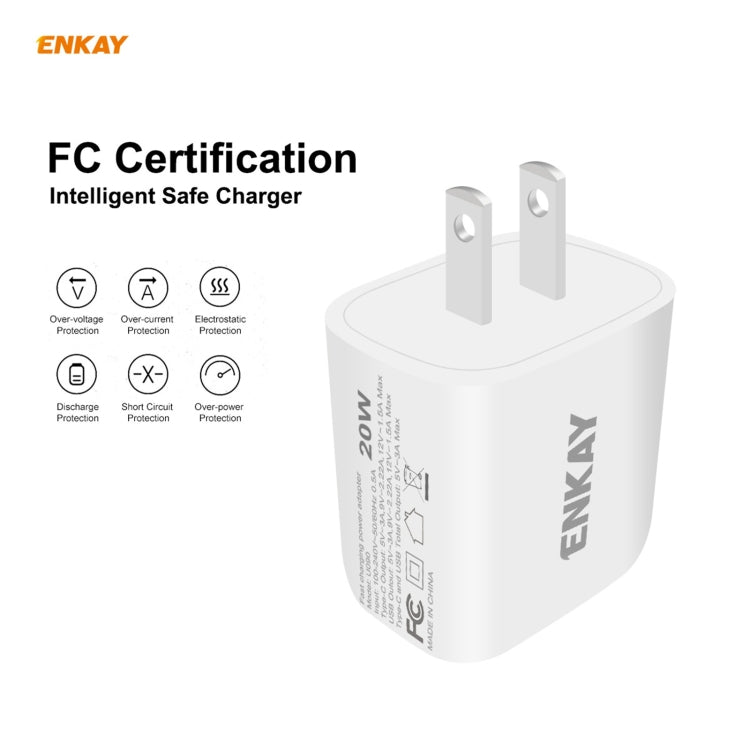 ENKAY Hat-Prince U090 20W PD + QC 3.0 雙口快充充電器