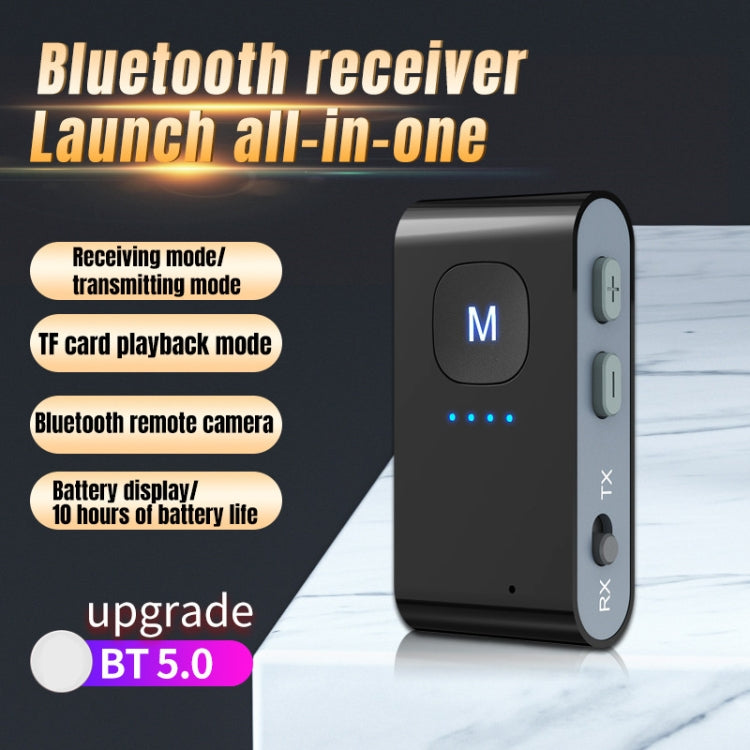 BR02藍牙5.0接收發射二合一電腦電視藍牙音頻適配器帶電量显示