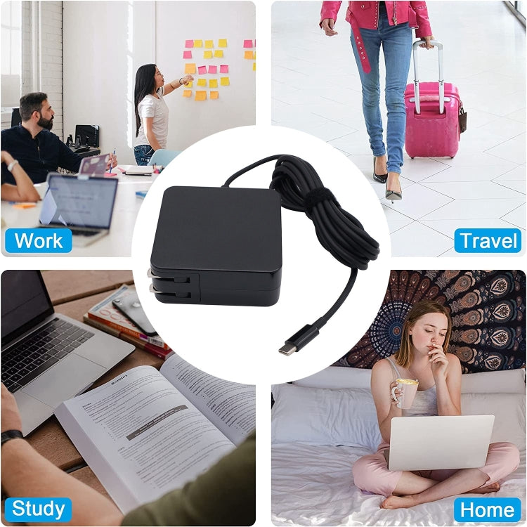 65W 20V 3.25A 筆記本方形便攜式Type-C電源適配器 美規