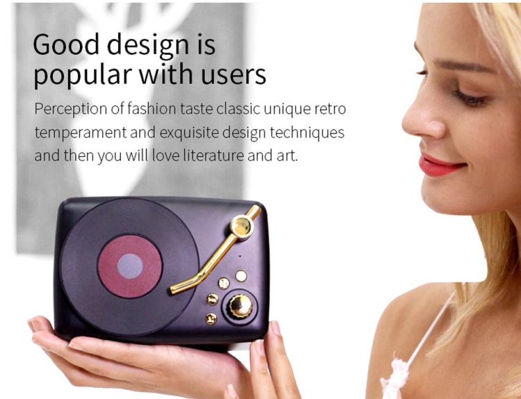 家居唱片機復古藍牙音箱，大功率唱片機音箱，FM復古收音機, T12 (Red)