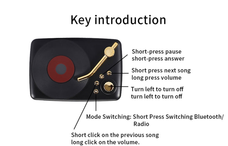 家居唱片機復古藍牙音箱，大功率唱片機音箱，FM復古收音機, T12 (Red)