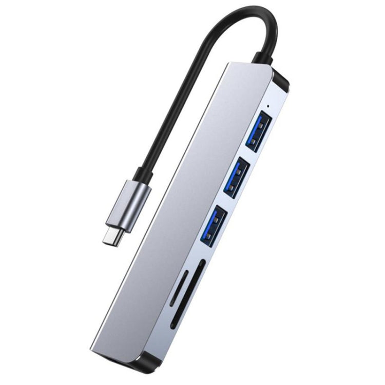 六合一 USB-C 轉3口USB+SD/TF+HDMI拓展塢