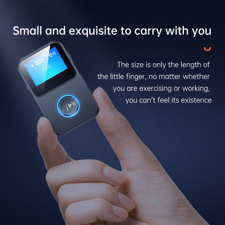 C33 藍牙5.0音頻接收器隨身MP3播放帶显示屏 支持遙控拍照