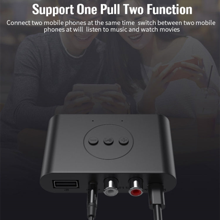 B21藍牙5.0音頻接收器 支持AUX RCA輸出功放U盤播放