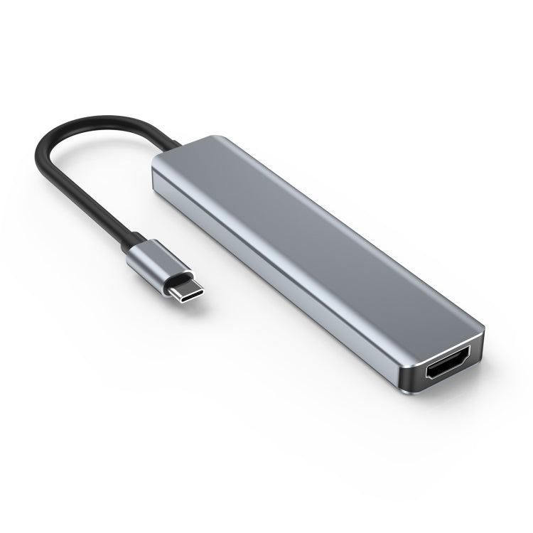 七合一 TYPE-C轉HDMI+USB3.0+USB2.0*2+PD充電+SD/TF拓展塢