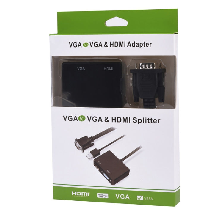 VGA轉hdmi+vga線轉換器帶音頻供電接口