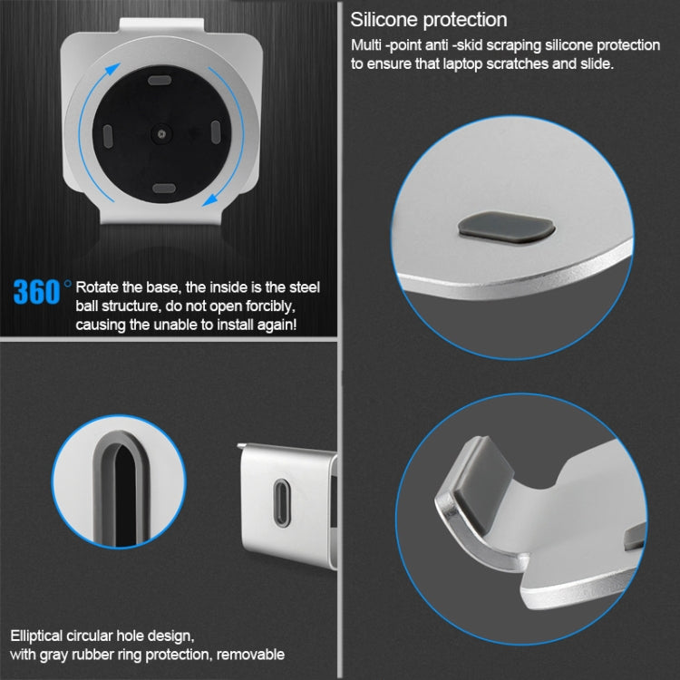 AP-2S 鋁合金筆記本支架 360度旋轉電腦增高托架