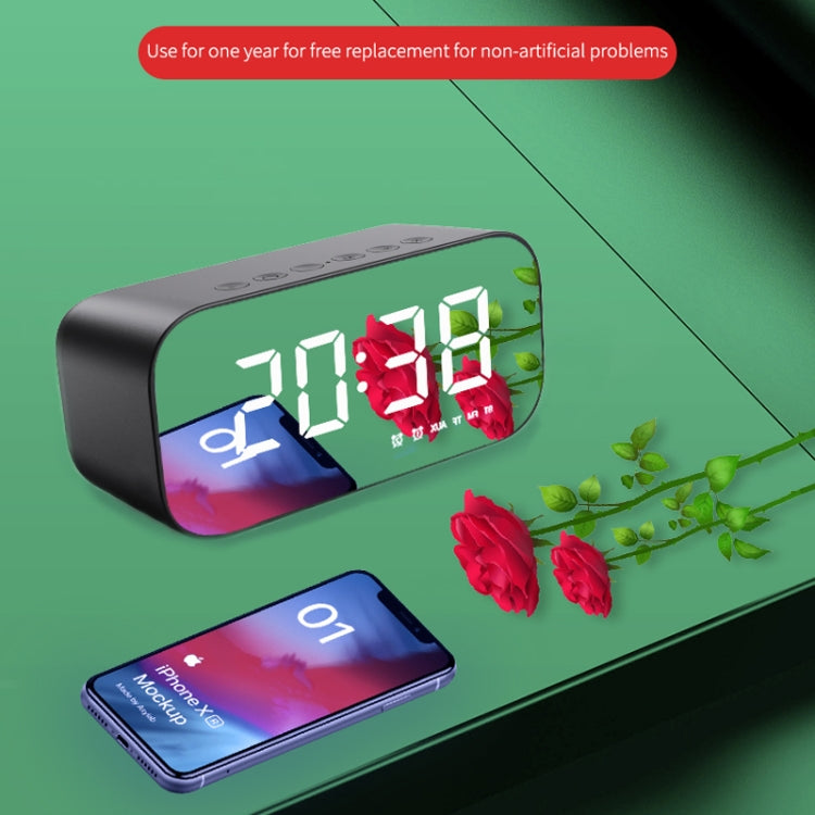 AEC BT518便攜式無線藍牙音箱LED鬧鐘 支持AUX/TF插卡/FM