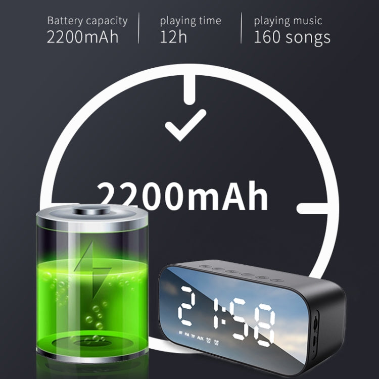 AEC BT518便攜式無線藍牙音箱LED鬧鐘 支持AUX/TF插卡/FM