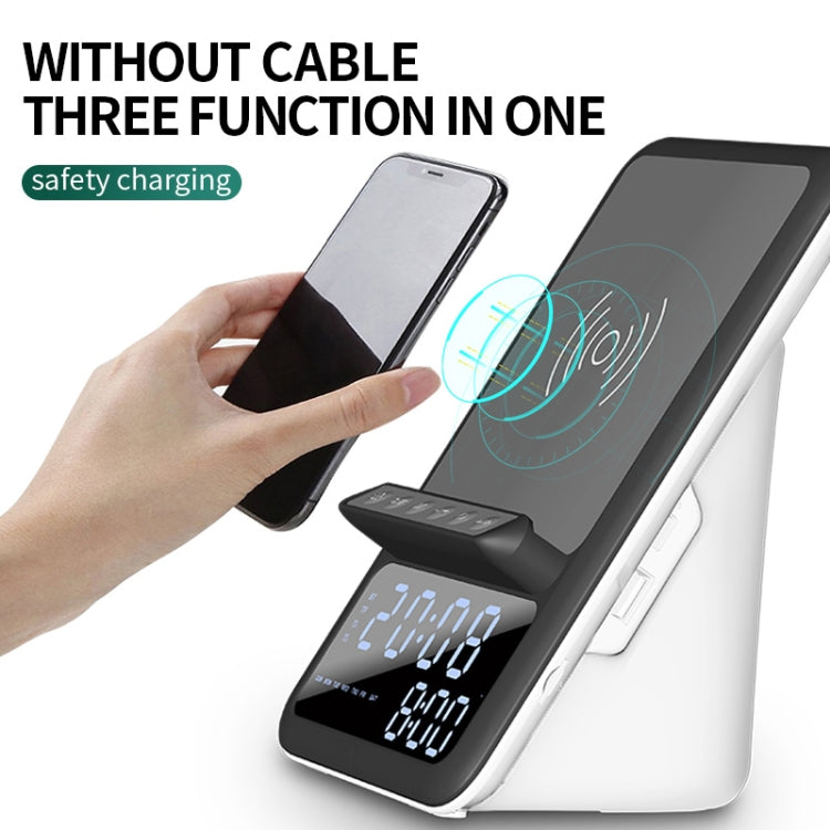 AEC BT512 多功能藍牙音箱10W無線充電器LED桌面电子鬧鐘