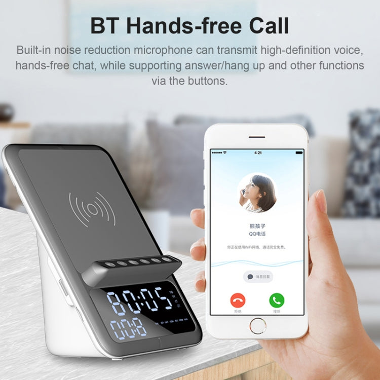 AEC BT512 多功能藍牙音箱10W無線充電器LED桌面电子鬧鐘