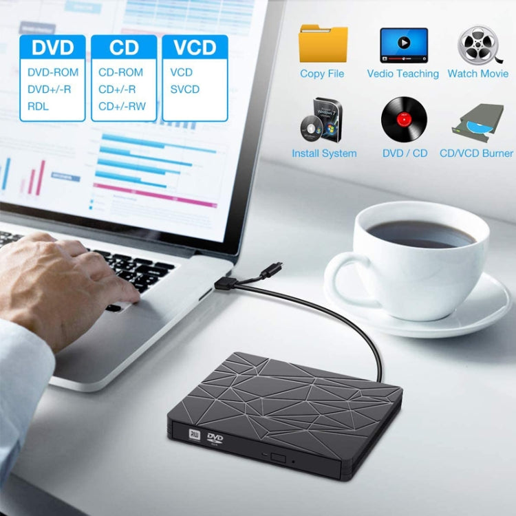 Type-C+USB3.0外置光驅USB台式電腦筆記本通用外置移動DVD