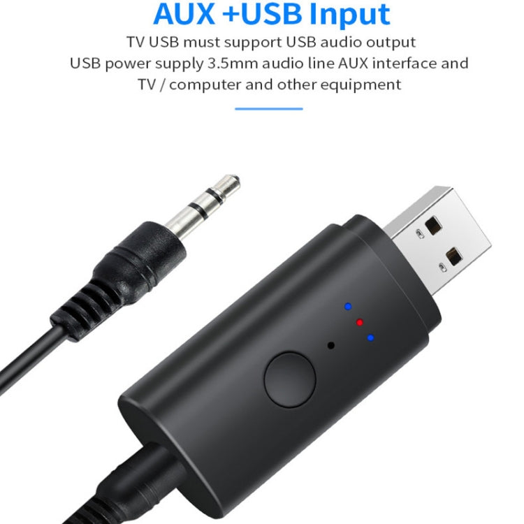 TX35 藍牙5.2發射器一拖二USB/AUX雙輸出