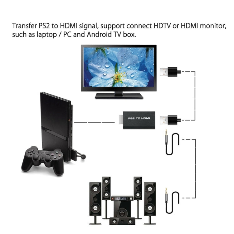 PS2轉HDMI高請視頻轉換器帶3.5mm輸出