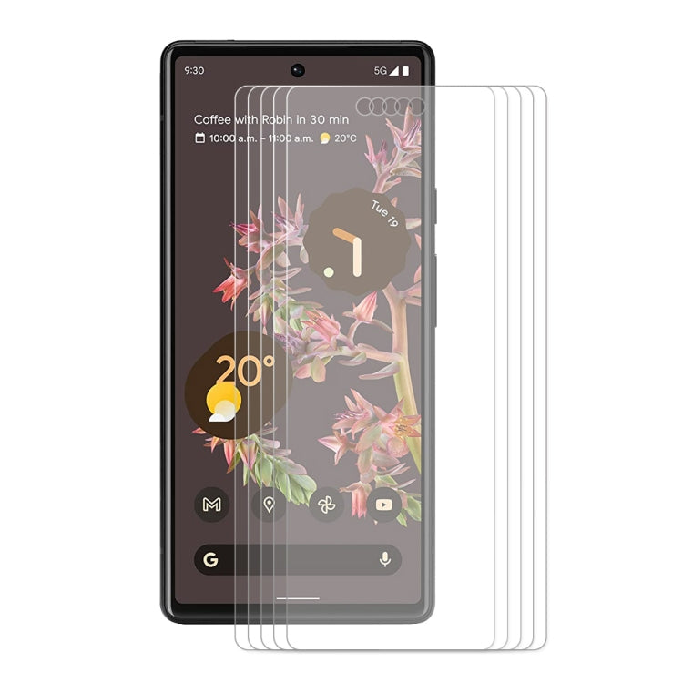 5片裝 適用於 Google Pixel 6 ENKAY 草帽王子 0.26mm 9H 2.5D弧邊鋼化玻璃保護膜