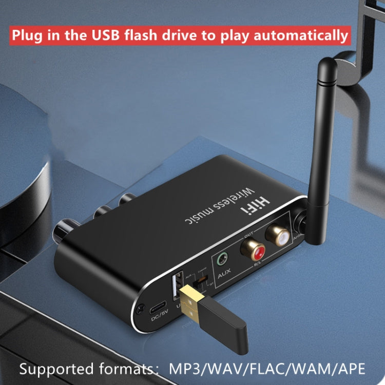 T01藍牙5.0光纖同軸音頻解碼轉換器適配器