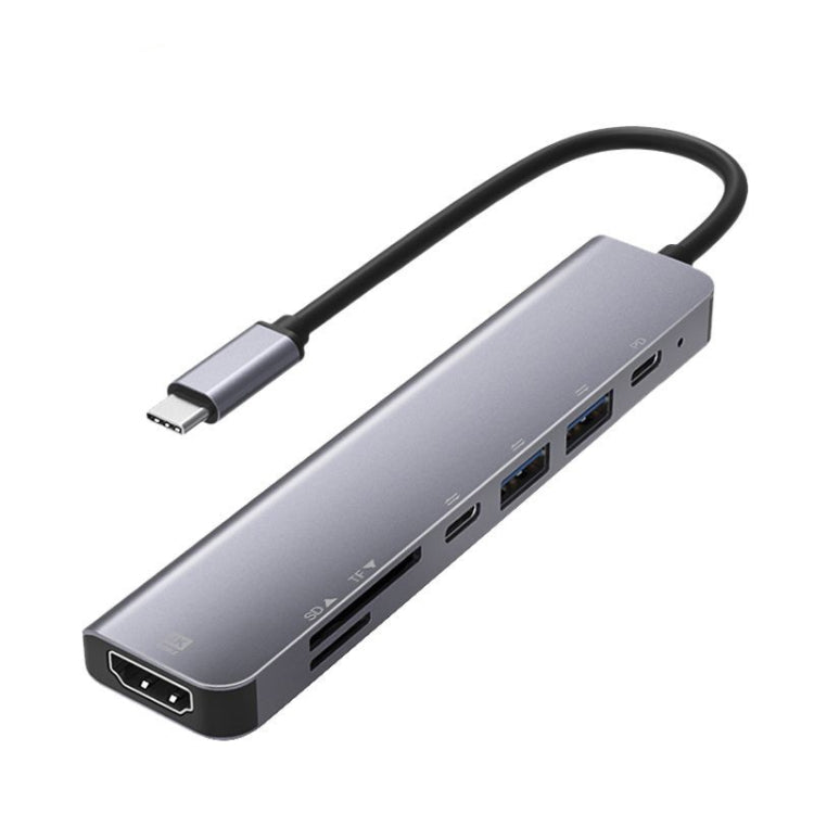 UC902 七合一HDMI+SD/TF+USB x 2+Type-C+PD轉Type-C擴 展塢