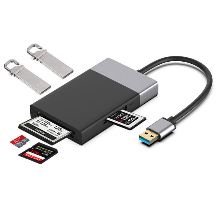 六合一多功能USB3.0轉USB3.0 x 2+CF+TF+SD+XQD卡 HUB集線器