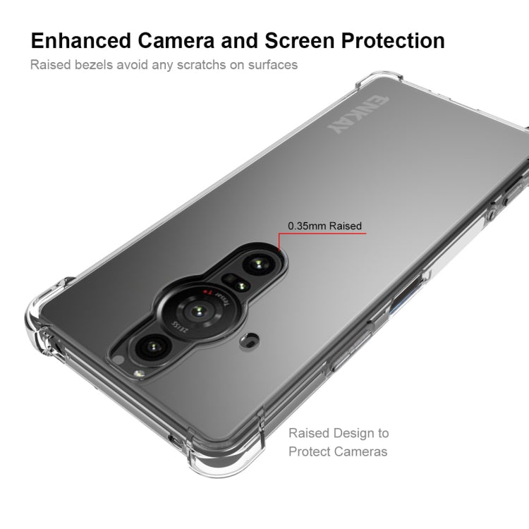 適用於 索尼Xperia Pro-I ENKAY 透明防摔系列 四角加厚帶防滑條透明TPU手機防摔保護殼