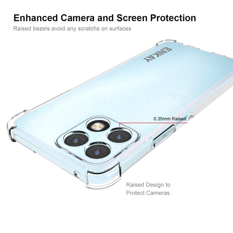 適用於 榮耀X30i ENKAY 透明防摔系列 四角加厚帶防滑條透明TPU手機防摔保護殼
