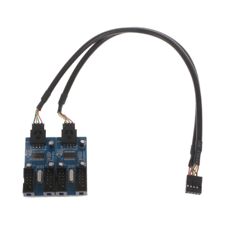 USB2.0 9PIN轉雙9PIN接口一分四杜邦分接線主板