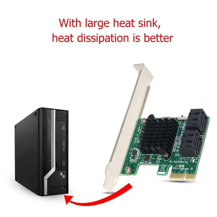 PCI Express 4端口PCI-E X1/X4/X8/X16 轉換器 PCIE 轉 SATA 擴展適配器