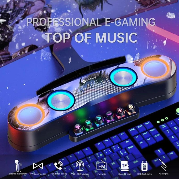 Newrixing NR555 桌面彩色LED遊戲藍牙音箱 支持TF卡/收音機