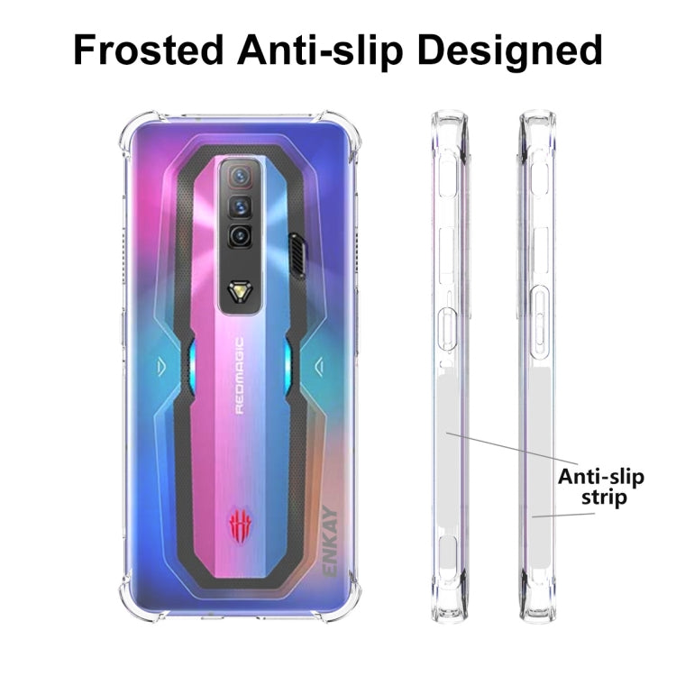 適用於 努比亞 紅魔7 ENKAY 透明防摔系列 四角加厚帶防滑條透明TPU手機防摔保護殼
