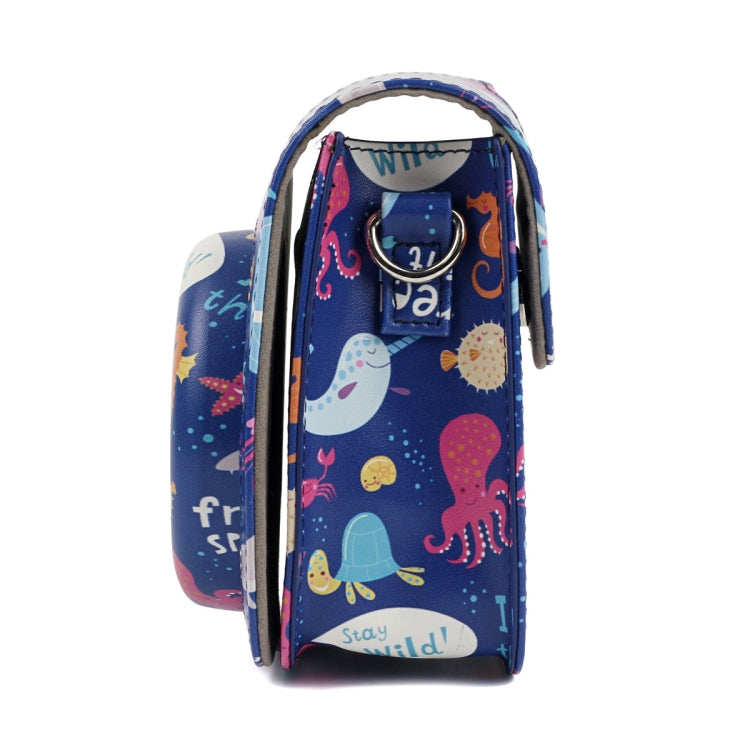 海洋世界圖案肩包保護套適用於Fujifilm Instax Mini 8 8+ 9相機