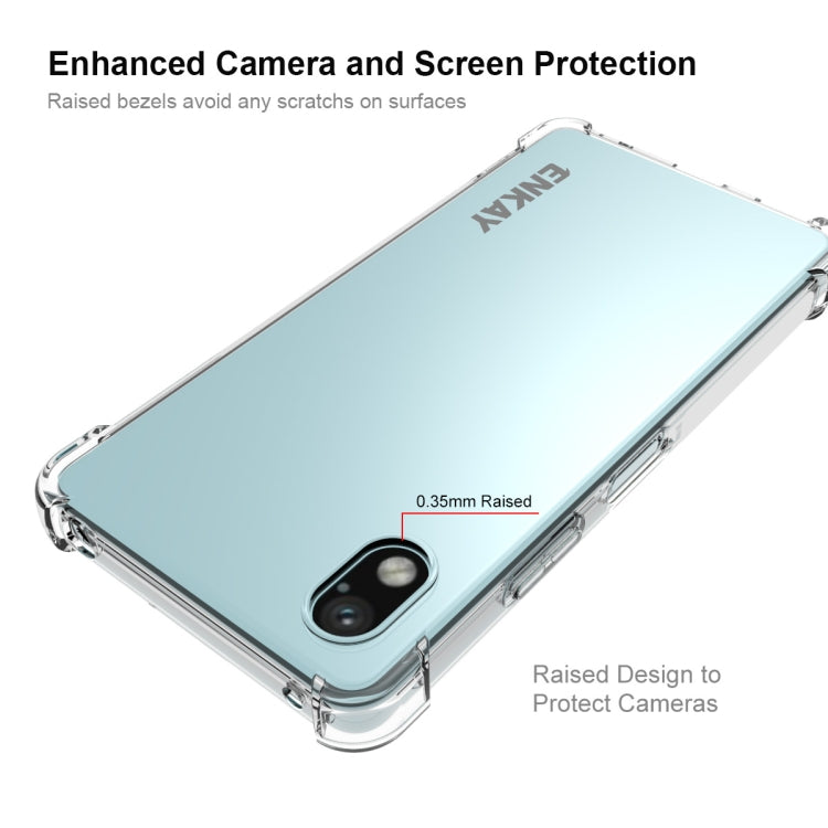 適用於 索尼Xperia Ace III ENKAY 透明防摔系列 四角加厚帶防滑條透明TPU手機防摔保護殼