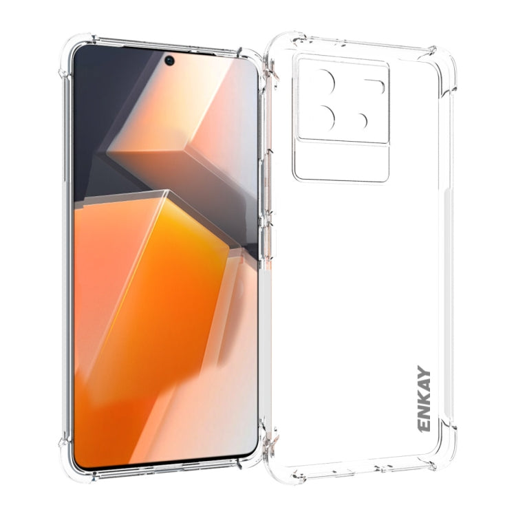 適用於 vivo iQOO Neo6 5G ENKAY 透明防摔系列 四角加厚帶防滑條透明TPU手機防摔保護殼
