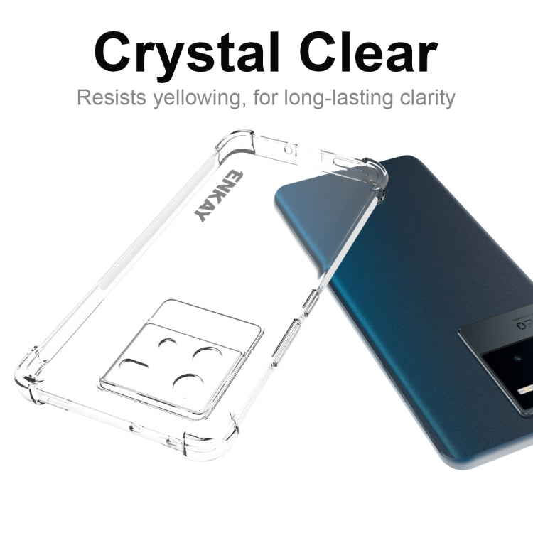 適用於 vivo iQOO Neo6 5G ENKAY 透明防摔系列 四角加厚帶防滑條透明TPU手機防摔保護殼