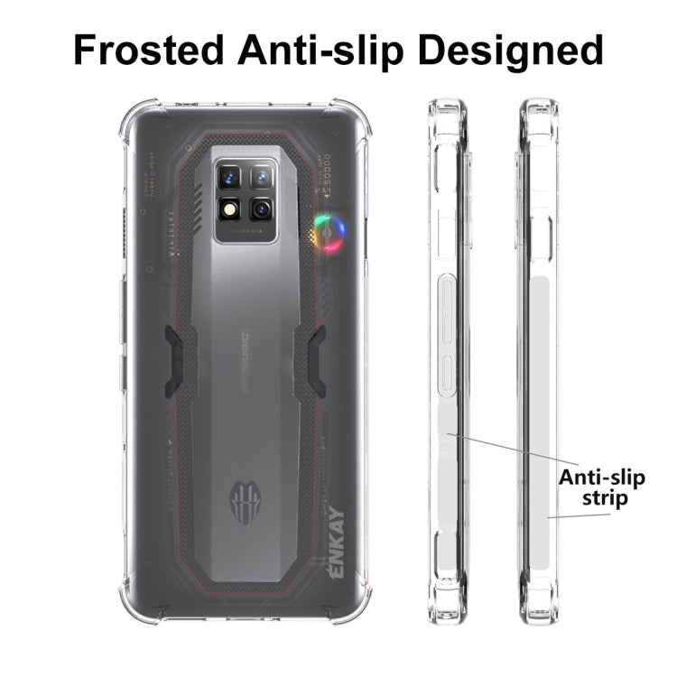適用於中興努比亞紅魔7 Pro ENKAY 透明防摔系列 四角加厚帶防滑條透明TPU手機防摔保護殼