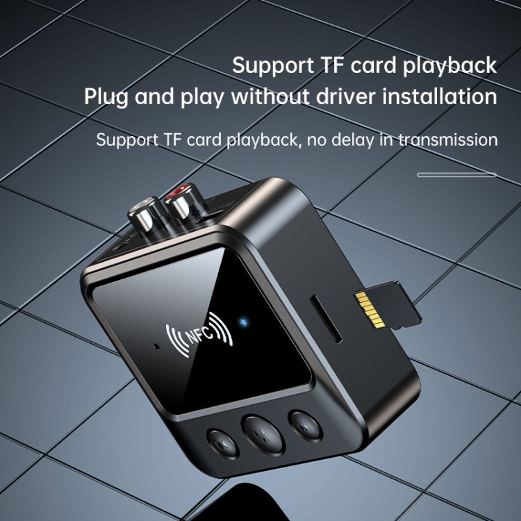 C51車載藍牙5.1音頻接收器 支持NFC/通話/TF卡/MP3播放