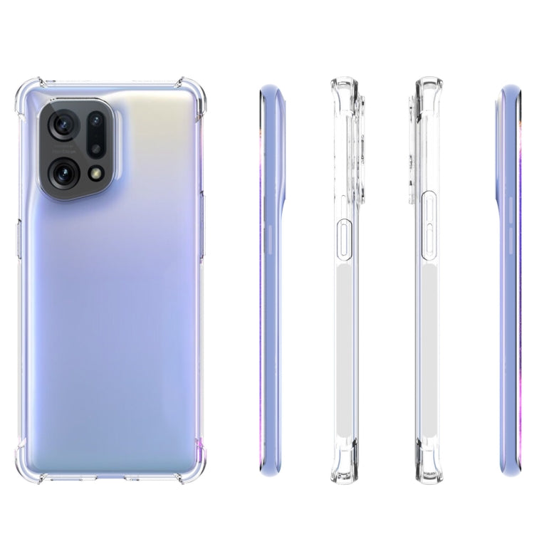 適用於OPPO Find X5 JSM 透明TPU手機氣囊防摔保護殼 帶防滑條