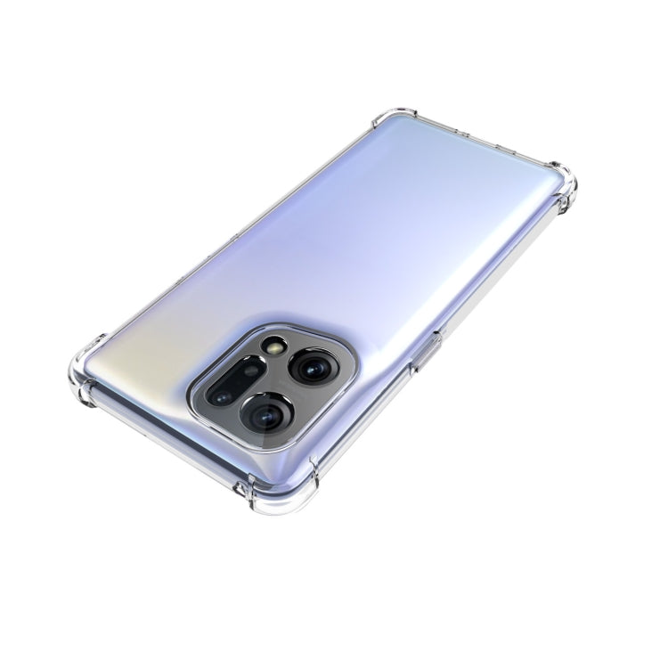 適用於OPPO Find X5 JSM 透明TPU手機氣囊防摔保護殼 帶防滑條