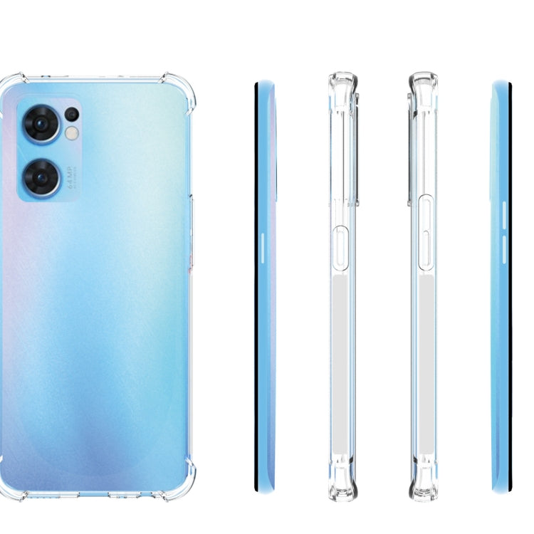 適用於OPPO Reno7 5G Global JSM 透明TPU手機氣囊防摔保護殼 帶防滑條