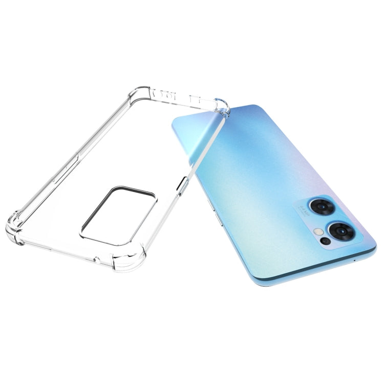 適用於OPPO Reno7 5G Global JSM 透明TPU手機氣囊防摔保護殼 帶防滑條