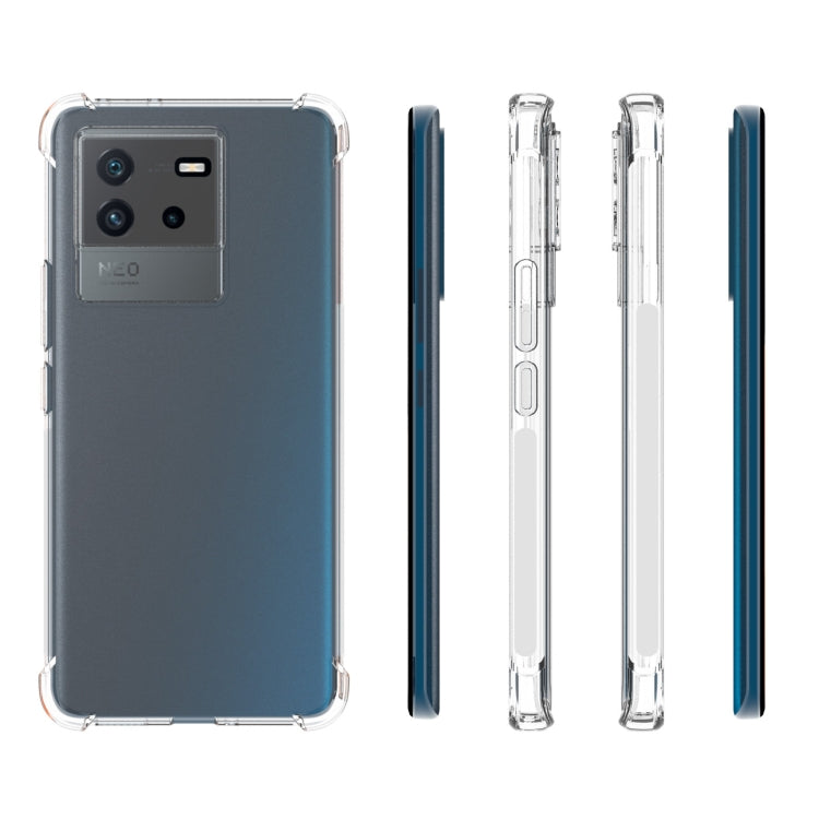 適用於 vivo iQOO Neo6 5G JSM 透明TPU手機氣囊防摔保護殼 帶防滑條