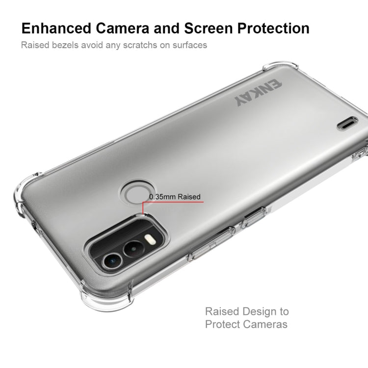 適用於 諾基亞C21 Plus ENKAY Hat-Prince 透明防摔系列 四角加厚帶防滑條透明TPU手機防摔保護殼