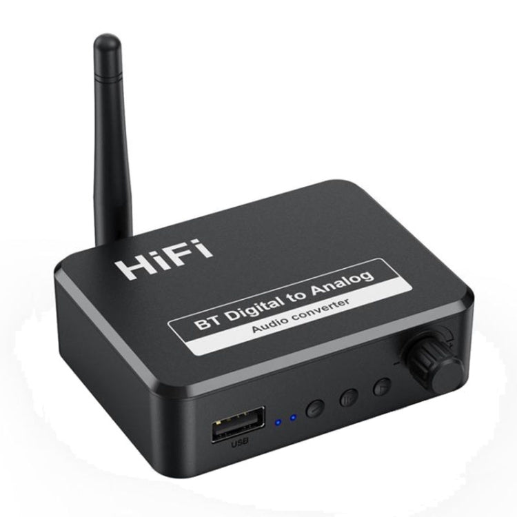 B35S 藍牙5.2音樂接收器数字模擬轉換器 支持U盤光纖同軸