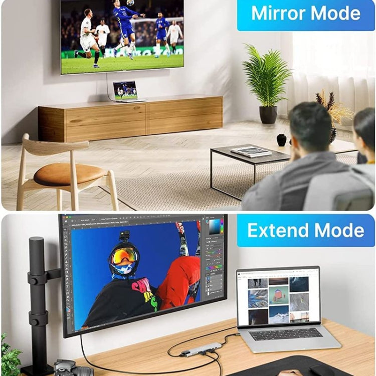 DS-20808 8 合 1 USB C 集線器多端口適配器，帶4K HDMI USB 3.0 端口、SD/TF 讀卡器、適用於MacBook Pro/Air 和其他USB-C設備