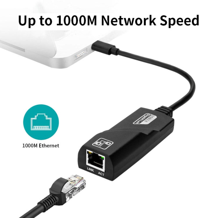 JSM USB 3.1 Type-C轉RJ45千兆以太網接口 適用於筆記本電腦