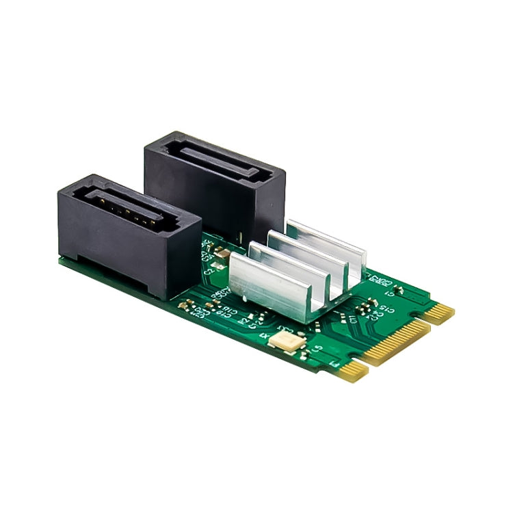 ST551 PCIe B+M鍵2端口SATA 3.0卡M.2轉雙SATA 6Gbps適配器