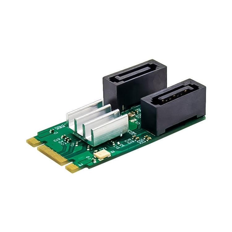ST551 PCIe B+M鍵2端口SATA 3.0卡M.2轉雙SATA 6Gbps適配器